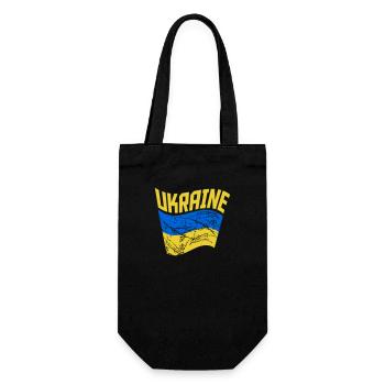 Flagge Wehen Ukraine - Geschenkbeutel für Flaschen - Schwarz - Vorne