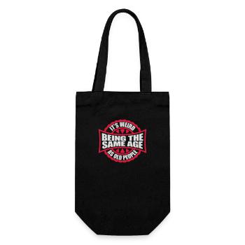 being old people age - Gift Bag for Bottles - black - Front
