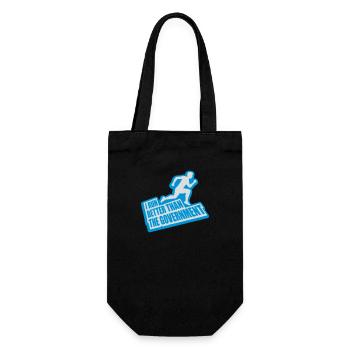 run better than government - Gift Bag for Bottles - black - Front
