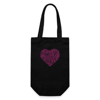 Heart Symbol Love Sweet Hearts Pink Drawing 7 - Gift Bag for Bottles - black - Front