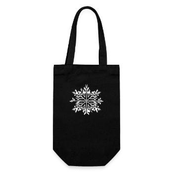 Snowflake Snow Winter Christmas Vector 7 - Gift Bag for Bottles - black - Front