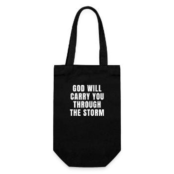 Dieu vous portera à travers la tempête - Christian - Sac à bouteille - noir - Devant