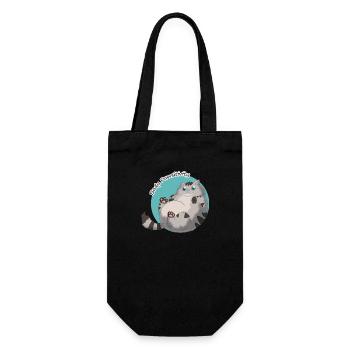 Body Pawsitivity Cat blue - Geschenkbeutel für Flaschen - Schwarz - Vorne