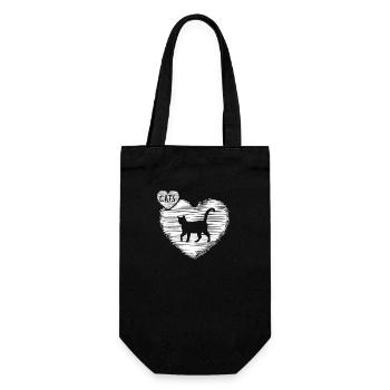 Katze Katzenhaar Mietzekatze "ich liebe katzen" - Geschenkbeutel für Flaschen - Schwarz - Vorne