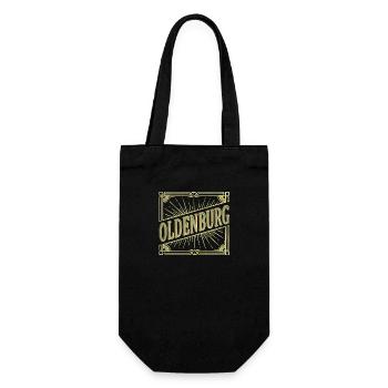 Oldenburg Deutschland Stadt Schrift Vintage Retro - Geschenkbeutel für Flaschen - Schwarz - Vorne