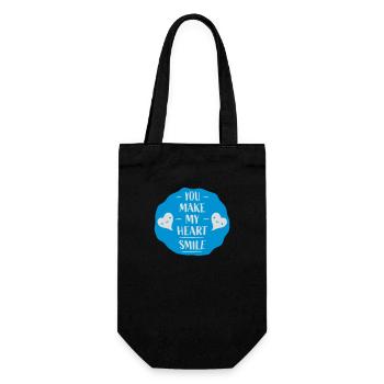make my heart smile - Geschenkbeutel für Flaschen - Schwarz - Vorne