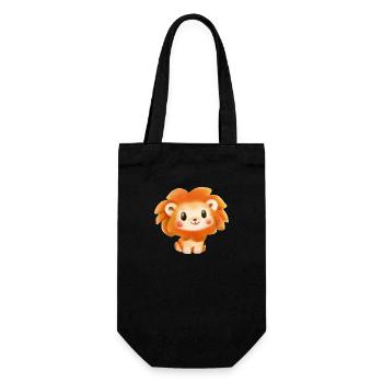 Aquarelle de lion doux - Sac à bouteille - noir - Devant