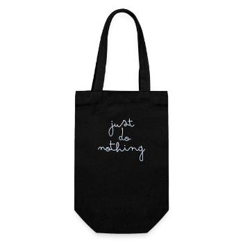 just do nothing - Geschenkbeutel für Flaschen - Schwarz - Vorne