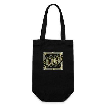Solingen Deutschland Stadt Schrift Vintage Retro - Geschenkbeutel für Flaschen - Schwarz - Vorne