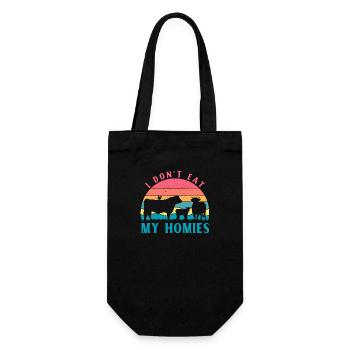 I don't eat my Hommies Vegan - Geschenkbeutel für Flaschen - Schwarz - Vorne