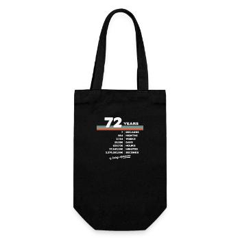 72. Geburtstag Vintage 72 Jahre alt Retro 864 - Geschenkbeutel für Flaschen - Schwarz - Vorne