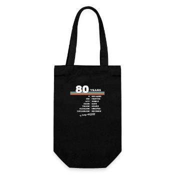 80. Geburtstag Vintage 80 Jahre alt Retro 960 - Geschenkbeutel für Flaschen - Schwarz - Vorne