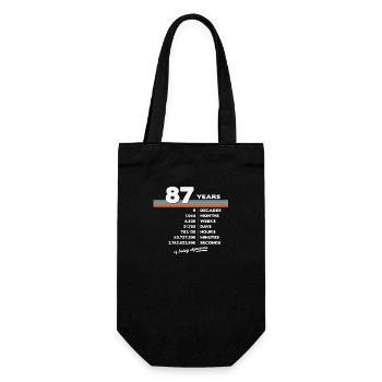 87. Geburtstag Jahrgang 87 Jahre alt Retro 1044 - Geschenkbeutel für Flaschen - Schwarz - Vorne