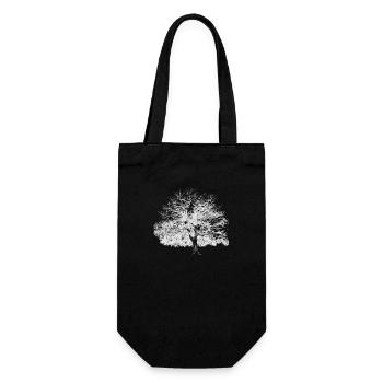 Winterbaum weiss - Geschenkbeutel für Flaschen - Schwarz - Vorne