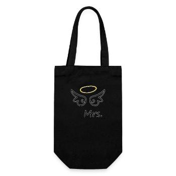 Hochzeit, Braut, Verlobung, Junggesellenabschied - Geschenkbeutel für Flaschen - Schwarz - Vorne