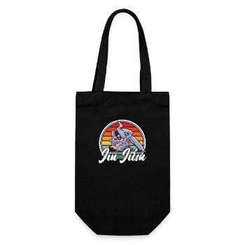 Jiu Jitsu Sportler Kampfsport Martial Arts - Geschenkbeutel für Flaschen - Schwarz - Vorne