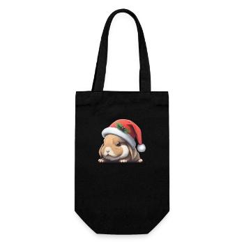 Lapin de Pâques avec chapeau de Noël - Sac à bouteille - noir - Devant