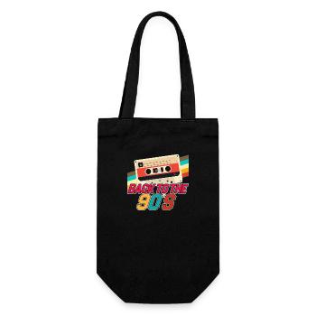 Zurück in die 90er - Retro - Geschenkbeutel für Flaschen - Schwarz - Vorne