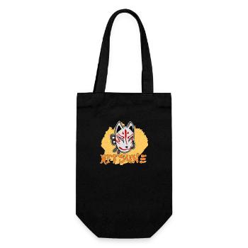 Japanische Tengu Hannya Kitsune Maske - Geschenkbeutel für Flaschen - Schwarz - Vorne