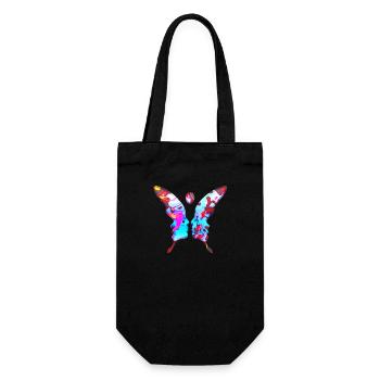 Illusion d’optique art psychédélique rétro formes sexe - Sac à bouteille - noir - Devant