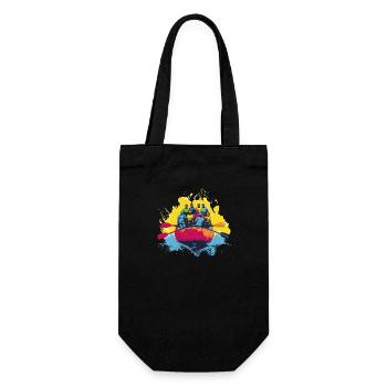 Group rafting - Gift Bag for Bottles - black - Front