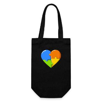 Autism heart colorful - Gift Bag for Bottles - black - Front