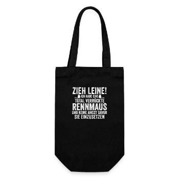 Maus Mäuse Rennmaus - Geschenkbeutel für Flaschen - Schwarz - Vorne