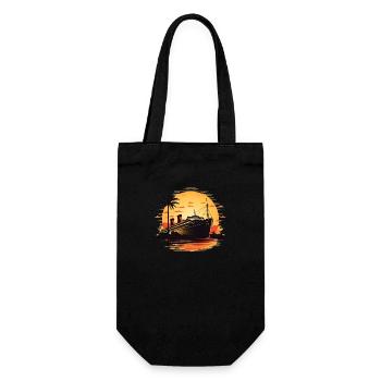 Going on a boat trip - Gift Bag for Bottles - black - Front