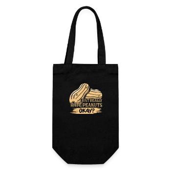 I Just Really Hate Peanuts, Okay? Nut Allergic - Geschenkbeutel für Flaschen - Schwarz - Vorne