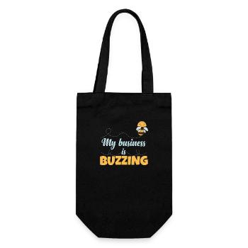 Mein Geschäft summt Imkerei lustig - Geschenkbeutel für Flaschen - Schwarz - Vorne