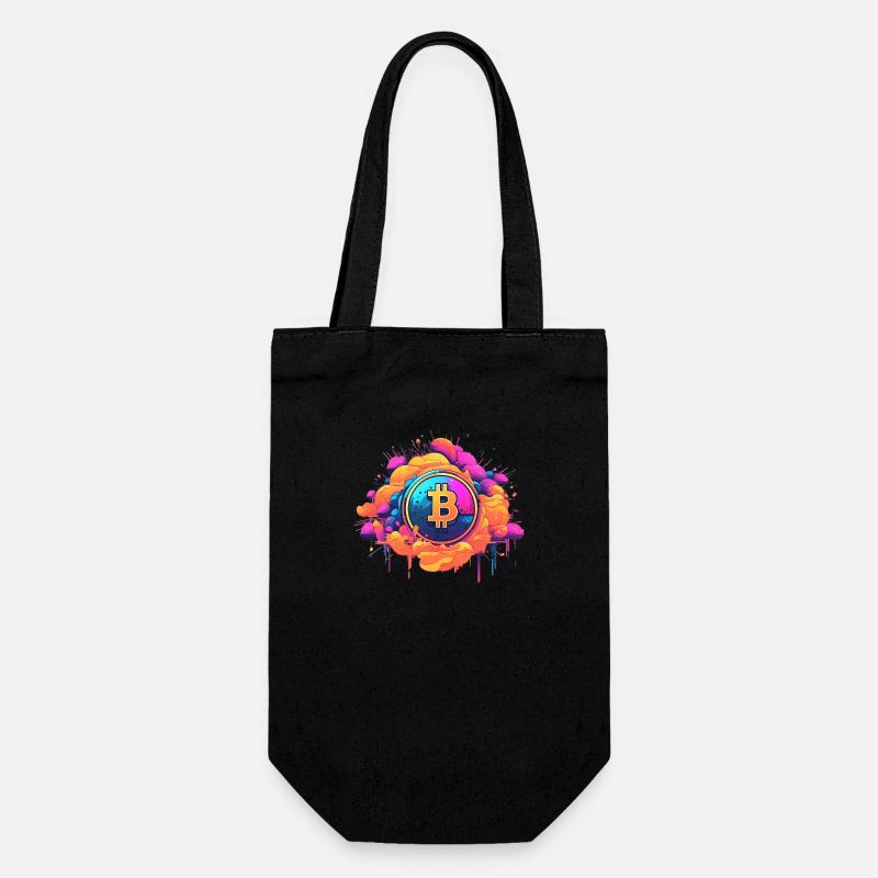 Bitcoin color Splash Logo - Geschenkbeutel für Flaschen - Schwarz