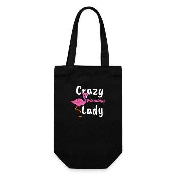 Crazy Pink Flamingo Lady Cadeau Rétro Flamants roses - Sac à bouteille - noir - Devant