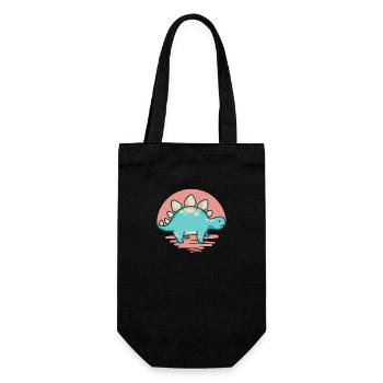hugadino Stegosaurus, dino, cute dinosaur - Gift Bag for Bottles - black - Front
