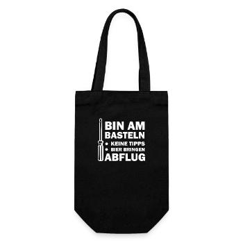 Handwerker Handyman Handwerk Werkzeug Baustelle - Geschenkbeutel für Flaschen - Schwarz - Vorne