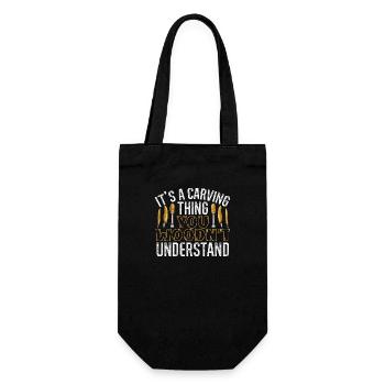 Woodworking carving carpenter - Gift Bag for Bottles - black - Front