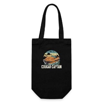 Cougar Captain Funny Boat Owner Lake Life Pontoon - Gift Bag for Bottles - black - Front