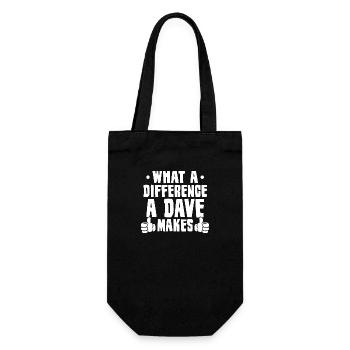 Was für einen Unterschied ein Dave macht - Geschenkbeutel für Flaschen - Schwarz - Vorne