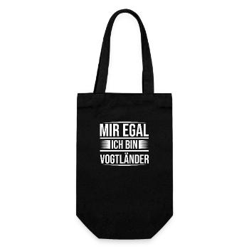 Mir egal Vogtland - Geschenkbeutel für Flaschen - Schwarz - Vorne