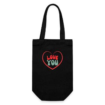 Love you - Gift Bag for Bottles - black - Front