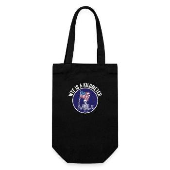 WTF Is A Kilometer Meme Patriotic Skeleton USA - Geschenkbeutel für Flaschen - Schwarz - Vorne
