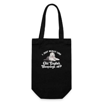 Old English Sheepdog Sheepie Bobtail - Gift Bag for Bottles - black - Front