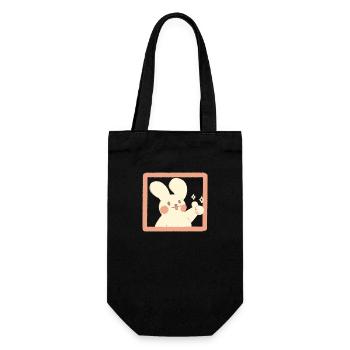Pouce levé lapin - Sac à bouteille - noir - Devant