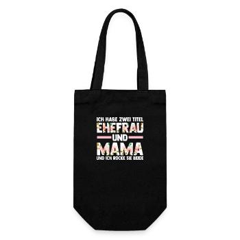Ich Habe Zwei Titel Ehefrau Und Mama - Geschenkbeutel für Flaschen - Schwarz - Vorne
