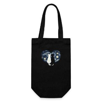 Van Gogh Cats Staring at the starry night stars - Gift Bag for Bottles - black - Front