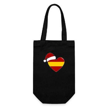 Spain Flag Christmas Heart - Gift Bag for Bottles - black - Front