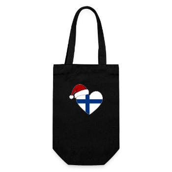Coeur de Noël drapeau Finlande - Sac à bouteille - noir - Devant