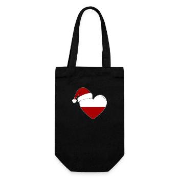 Drapeau de Pologne coeur de Noël - Sac à bouteille - noir - Devant