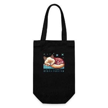 Ugly Christmas Sleeping Cat - Gift Bag for Bottles - black - Front