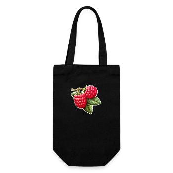 Himbeere Doppelfrucht - Geschenkbeutel für Flaschen - Schwarz - Vorne