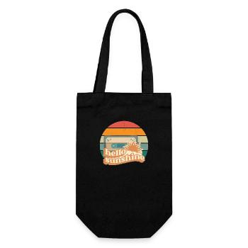 Design Retro T-Shirt im Vintage Look - Geschenkbeutel für Flaschen - Schwarz - Vorne